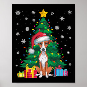 Póster Árbol de Navidad de sudor feo ilumina lechón Perro