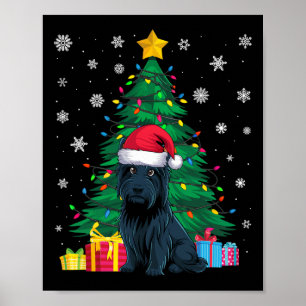 Póster Árbol de Navidad de sudor feo ilumina Perro escocé