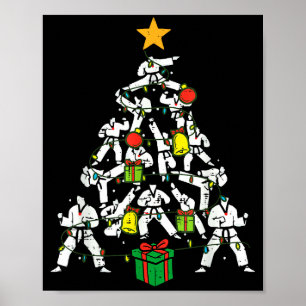 Póster Árbol de Navidad de Taekwondo Artes Marciales Kara