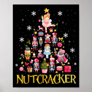 Póster Árbol de Navidad del Cascanueces Ballet Danza Muje