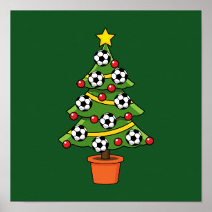 Póster Árbol de Navidad del fútbol de fútbol