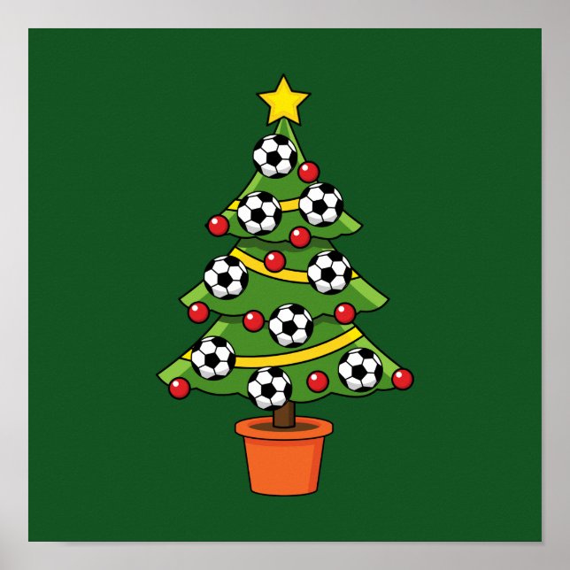 Póster Árbol de Navidad del fútbol de fútbol (Frente)