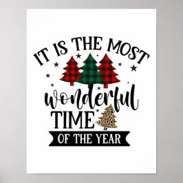 Póster Árbol de Navidad del patrón de leopardo de las man