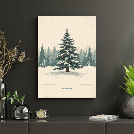 Póster Árbol de Navidad elegante en medio de cartel nevad