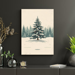 Póster Árbol de Navidad elegante en medio de cartel nevad
