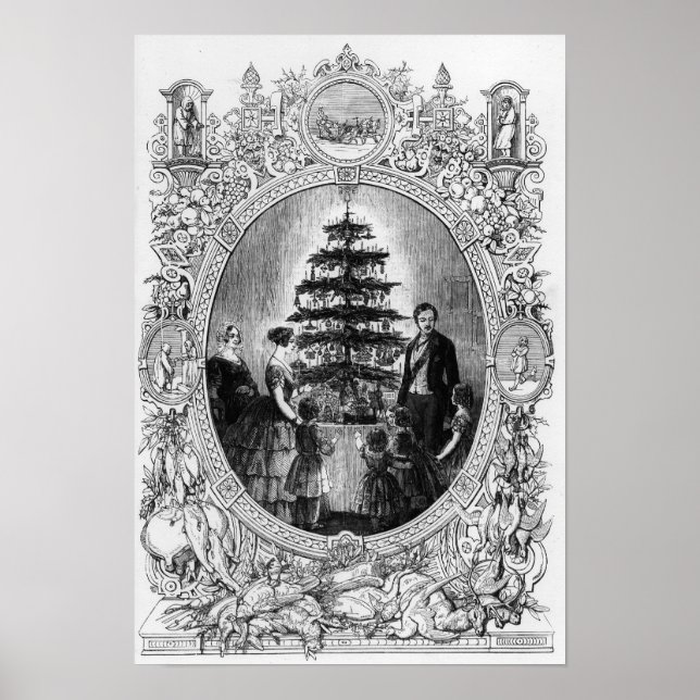 Póster Árbol de Navidad en el Castillo de Windsor, 1848 (Frente)