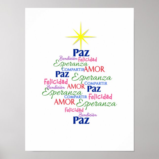 Póster - Árbol de Navidad en palabras (Frente)