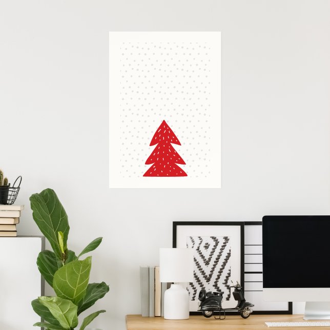 Póster Árbol de Navidad escandinavo (Oficina en casa)