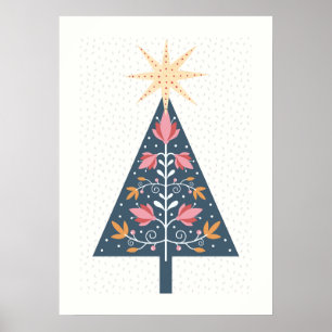 Póster Árbol de Navidad escandinavo
