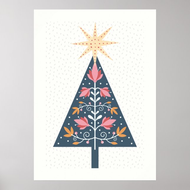 Póster Árbol de Navidad escandinavo (Frente)