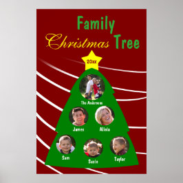 Póster Árbol de Navidad familiar Keepsake Personalizado P