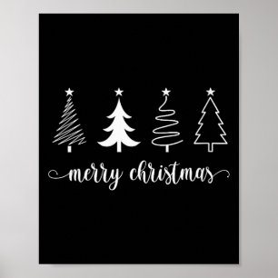 Póster Árbol de Navidad femenino Árboles de Navidad Feliz