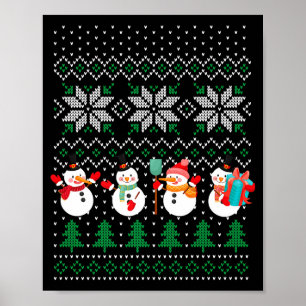 Póster Árbol de Navidad feo de Navidad Muñeco de nieve Pa
