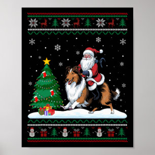 Póster Árbol de Navidad feo ilumina el arrecife de Santa 