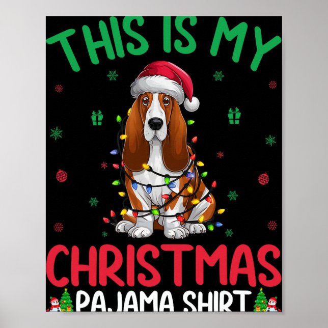 Póster Árbol de navidad feo ilumina la Navidad de perro p (Frente)