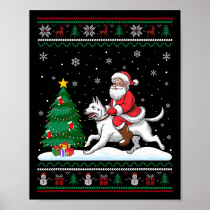 Póster Árbol de Navidad feo ilumina Navidad Santa Riding 