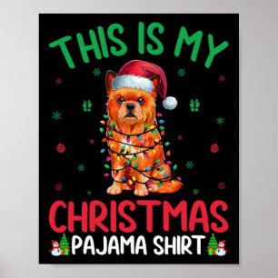 Póster Árbol de Navidad feo Santa Bruselas Griffon Dog Ch