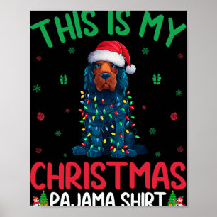 Póster Árbol de Navidad feo Santa Portuguesa Perro de Agu