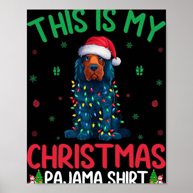 Póster Árbol de Navidad feo Santa Portuguesa Perro de Agu (Frente)