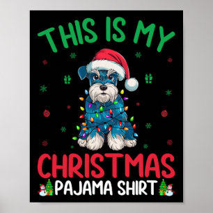 Póster Árbol de Navidad feo Santa Schnauzer miniatura per