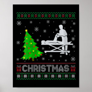 Póster Árbol de Navidad fisioterapeuta femenino iluminand