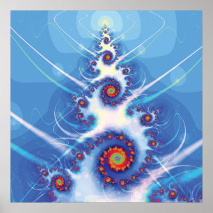 Póster Árbol de Navidad fractal