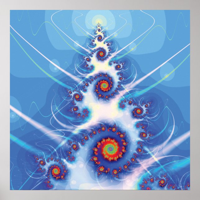 Póster Árbol de Navidad fractal (Frente)