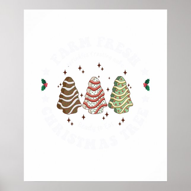 Póster árbol de Navidad fresco de granja (Frente)