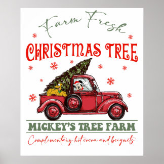 Póster árbol de Navidad fresco de granja2