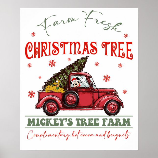 Póster árbol de Navidad fresco de granja2 (Frente)
