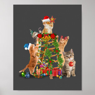 Póster Árbol de Navidad Gato Navidades feos Gato Mamá Pap