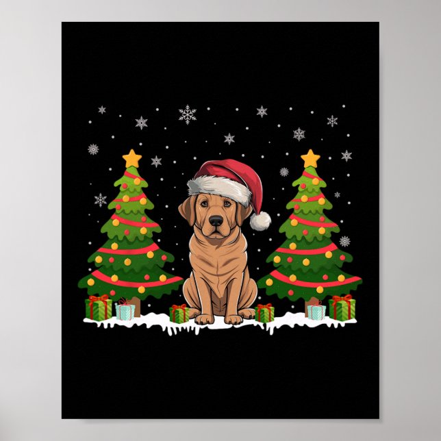 Póster Árbol de navidad ilumina Navidades de perro de Lab (Frente)