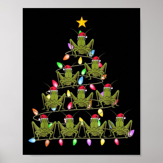 Póster Árbol de Navidad iluminan a hombres mujeres Santa  (Frente)