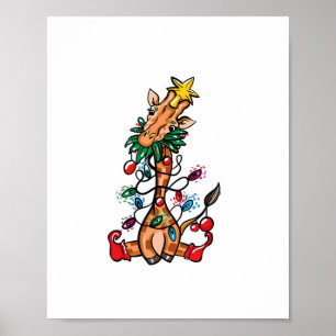 Póster Árbol de Navidad Jirafa Jirafa Árbol de Navidad Mu