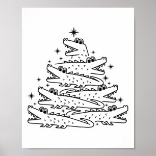 Póster Árbol de navidad lagarto dulce