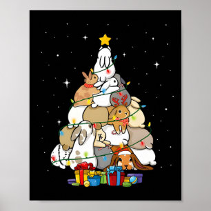 Póster árbol de navidad lindo conejo 1