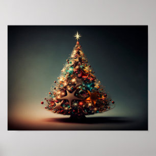 Póster Árbol de Navidad lleno de Navidades de baubles.