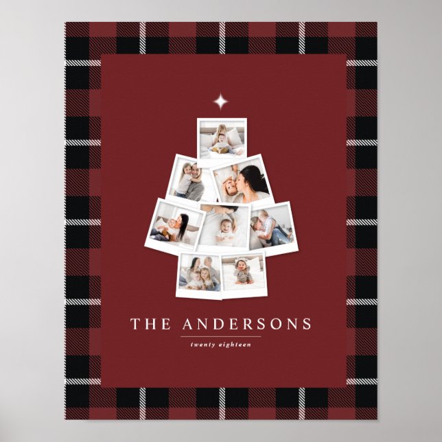 Póster Árbol de Navidad multifoto vacaciones (Frente)