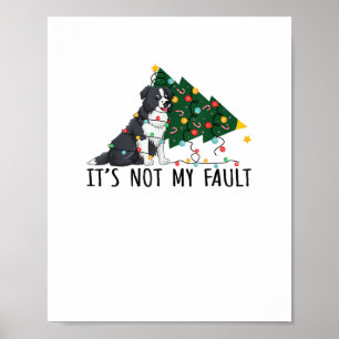 Póster Árbol de Navidad No Es Mi Culpa Perro Border Colli