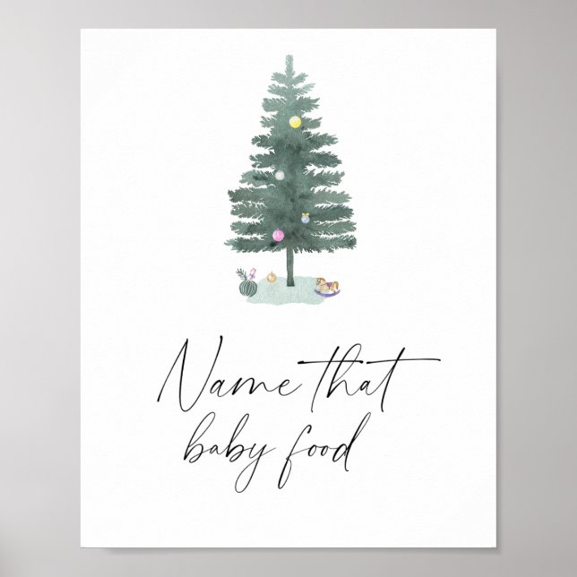 Póster árbol de Navidad - Nombre de bebé que comida (Frente)