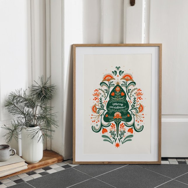 Póster Árbol de Navidad nórdico con ornamentos escandinav (Subido por el creador)