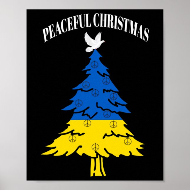 Póster Árbol de Navidad Pacífico Paz Ucrania  (Frente)