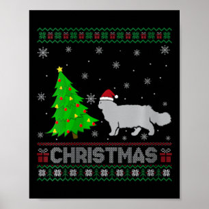 Póster Árbol de Navidad persa iluminando la fea Navidad