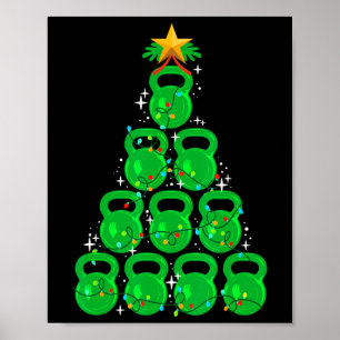 Póster Árbol de Navidad Pesa Rusa Fitness Entrenamiento G