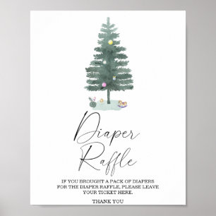 Póster Árbol de Navidad - poster de rifas de pañales
