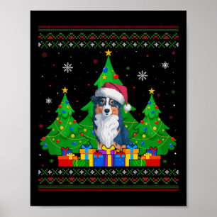 Póster Árbol de navidad sudoroso Santa Hat jabón australi