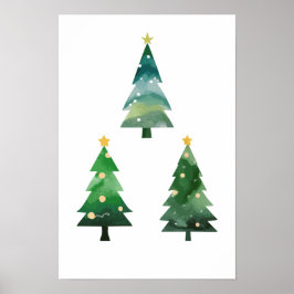 Póster árbol de navidad triple