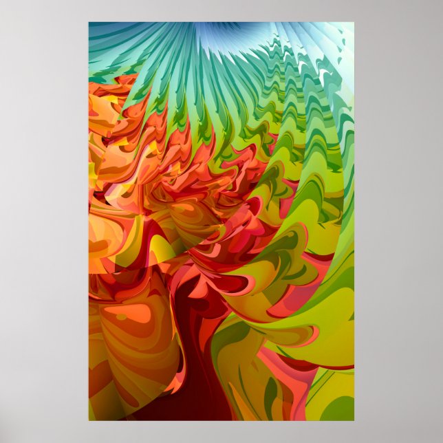 Póster Árbol de otoño colorido (Frente)