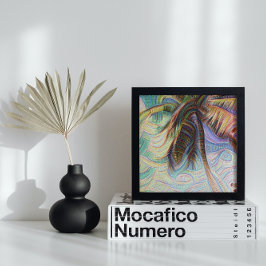 Póster Árbol de palma arcoiris abstracto