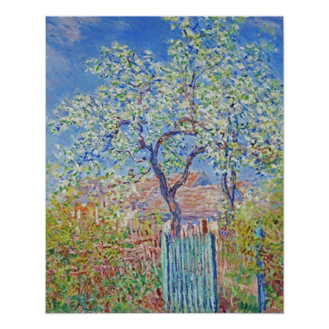 Póster Árbol de peras en la flor - Claude Monet (Anverso)